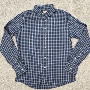 Faherty Plaid‎ Button Down Shirt Mens Medium Blue Stretch Supima Coastal Classic